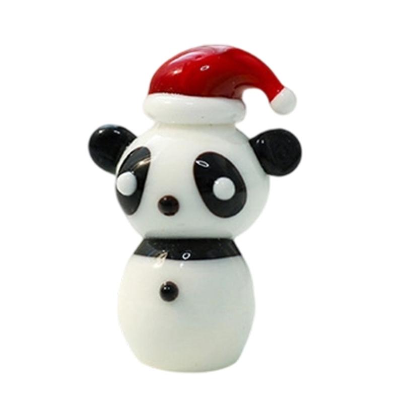Miniature Snowman Reindeer Table Ornament Blown Glass Craft Christmas Figurine For Festives Season Decorating Accessory