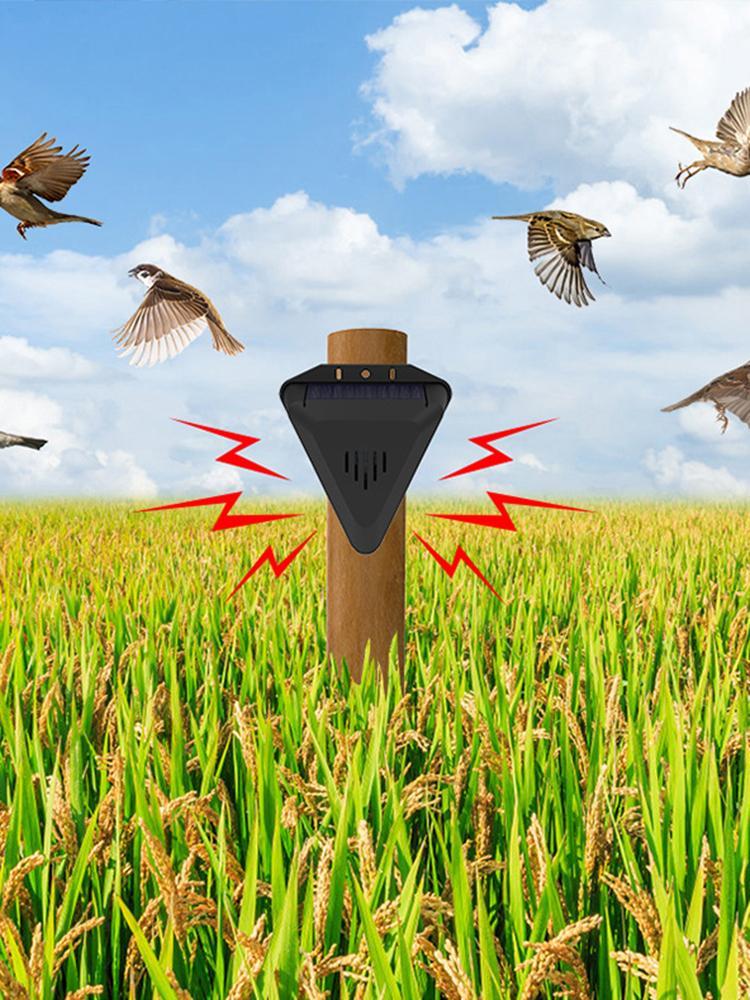 Solar Timer Bird Repeller With 13 Sound Waterproof Bird Repellent Alarm Outdoor Crop Orchard Protection Animal Deterrents