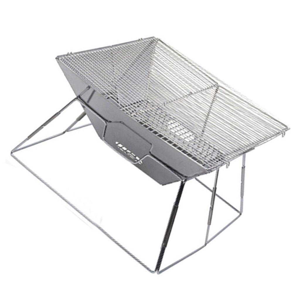 Barbecue Grill Stainless Steel Portable Folding Camping BBQ Charcoal Grill for Home Outdoor Picnic