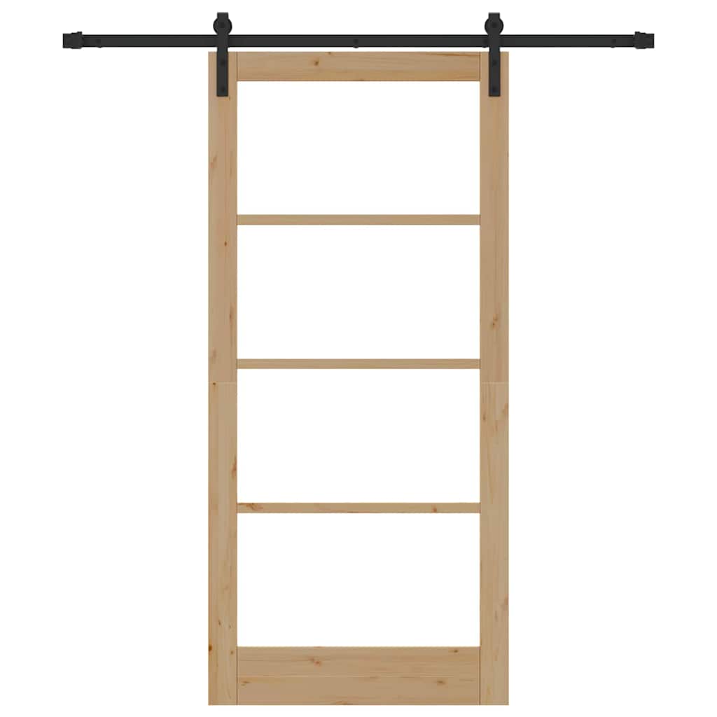 ORKDAL Sliding Door Natural and Black 93 x 202 cm