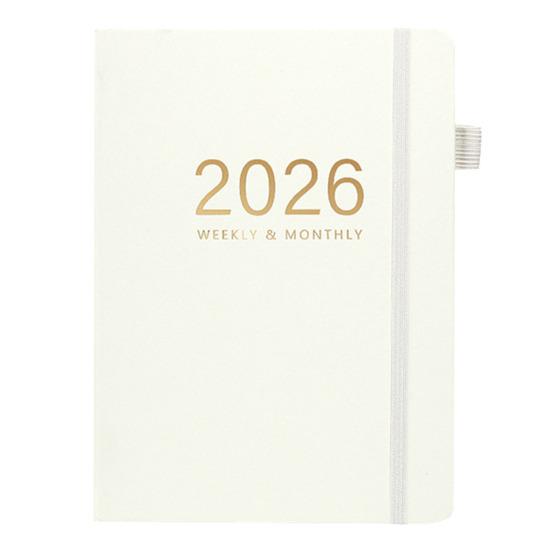 2026 Planner A5 Hardcover Daily Organizer with 12-Month Calendar Goal Tracking And Elastic Closure Productive Daily Agenda Book for