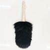 Static Dust Brush Car Home Use Bamboo Handle Feather Duster 50cm Flat Head White Brown-White Black