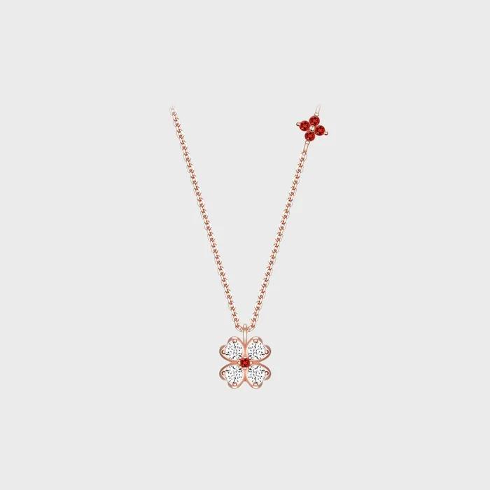 Silver Clover January Birthstone Necklace RA26B56J