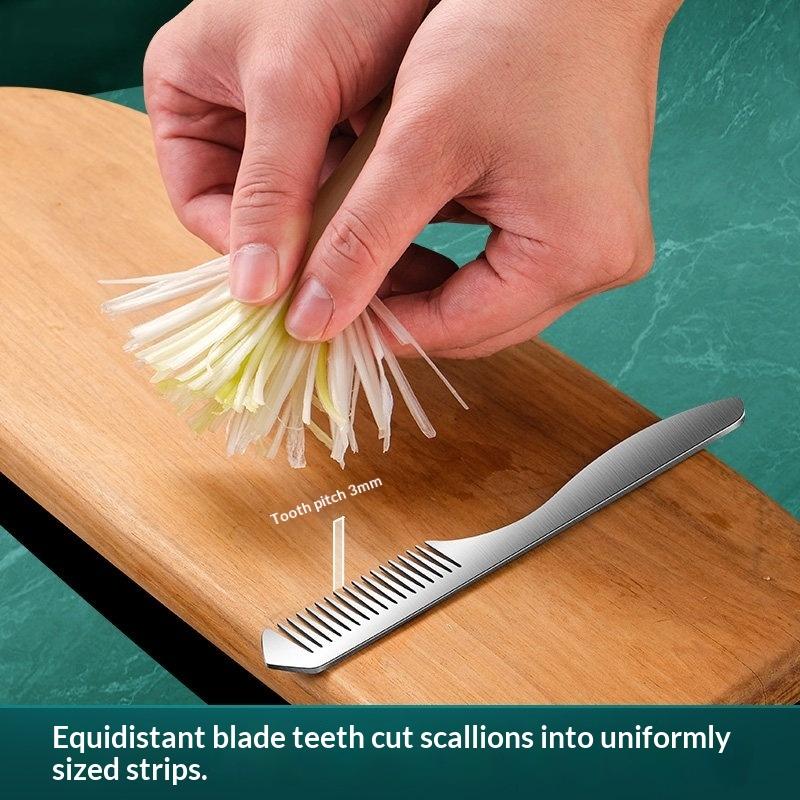 Stainless Steel Green Onion Shredder, Vegetable Slicer With Comfort Grip Multi-Functional Kitchen Tool For Onion, Carrot, Potato