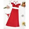 Womens Sexy Sheer Mesh Strap Long Nightdress Intimate Lingerie Set