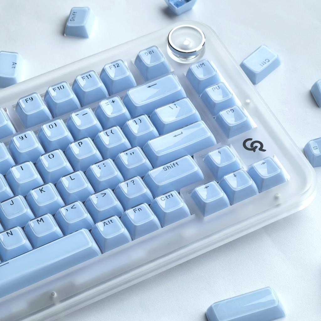 135Keys Crystal Purple Keycap Jelly Pc Oem 2.25/2.75U Space Bar Iso Layout Alice For Aula F75/F99/F75Pro Translucent Keycap