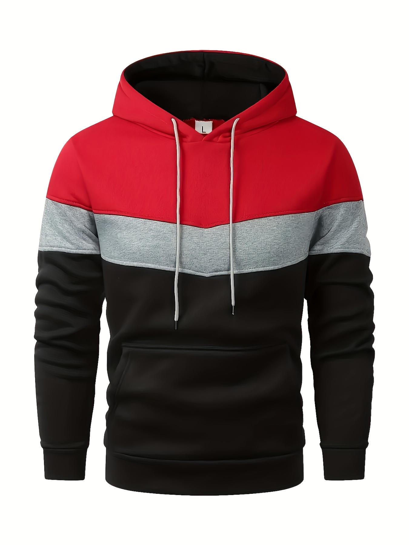 

Men s Contrast Hoodie - Casual Loose, Warm Long Sleeve Hoodie with Geometric Patterns, Details, Ideal Gift, Sweater Hoodie XXXL чорний