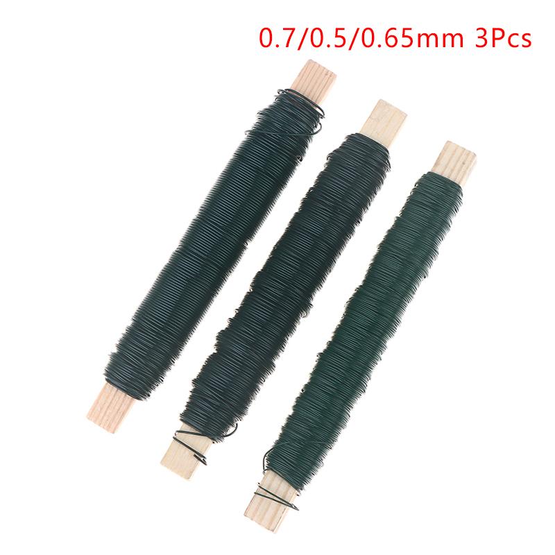 0.5/0.65/0.7Mm Green Metal Tying Wire, Rust-Resistant Floral Wire For Wrapping Around ,Suitable For Crafts, Christmas Decoration