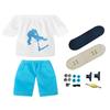 Kids Finger Skateboard Toy Finger Pants T Shirt Skateboards Tools Outfit Accessories for Kids Children