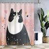 Whimsical Cat Shower Curtain: Adorable Feline With Hearts For A Playful Bathroom Decor