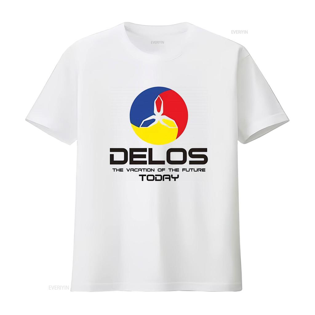 Delos T Shirt Retro Sci Fi Cyborg World Design Future Vacation Today Print Vintage Stylish Casual Unisex Versatile