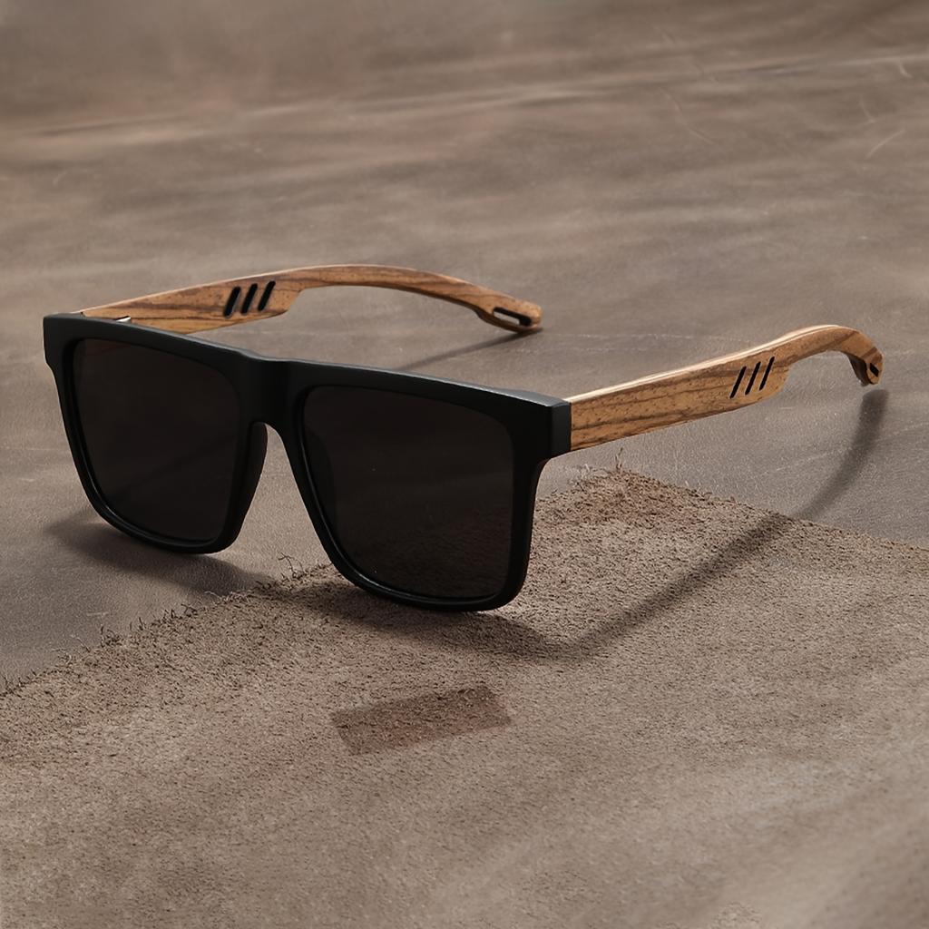 Multicolored Walnut Half-Frame Non-Prescription Glasses, Ultra-Lightweight, with a PC Frame And AC Lenses, Stylish Eyewear