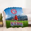 Bayern Munich Jersey Personalized Name Blanket Cozy Customizable Blanket Warmthful Decor Great for Nap Office Seaside Bed All-Season Use