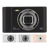 4K HD Photography Travel Selfie Camera with Flashlight Campus Selfie Mini Retro Camera Front Rear Cam Photography Camcorder