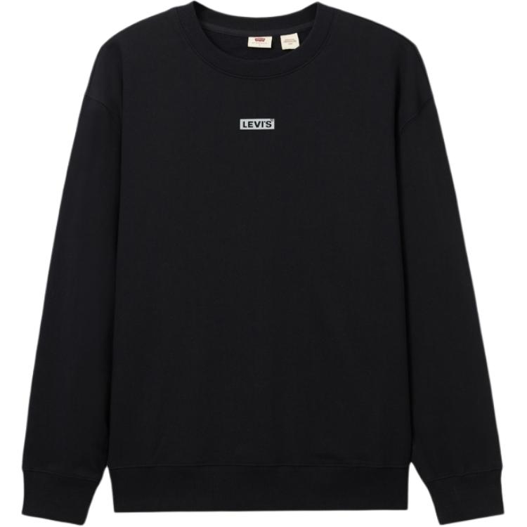 Levis Loose Fit Printed Ribbed Crew Neck Long Sleeve Sweatshirt Men sweatshirt Black 0019C-0000
