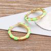 Nidin High Quality 6 Candy Colors Inlaid Zebra Stripe Pendant Earrings Enamel Oil Dripping Women's Simple French Jewelry Gifts