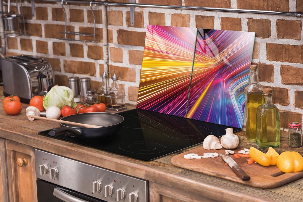 PIANO PROTETTIVO IN VETRO PER CUCINA 2x35x52 COLORATO