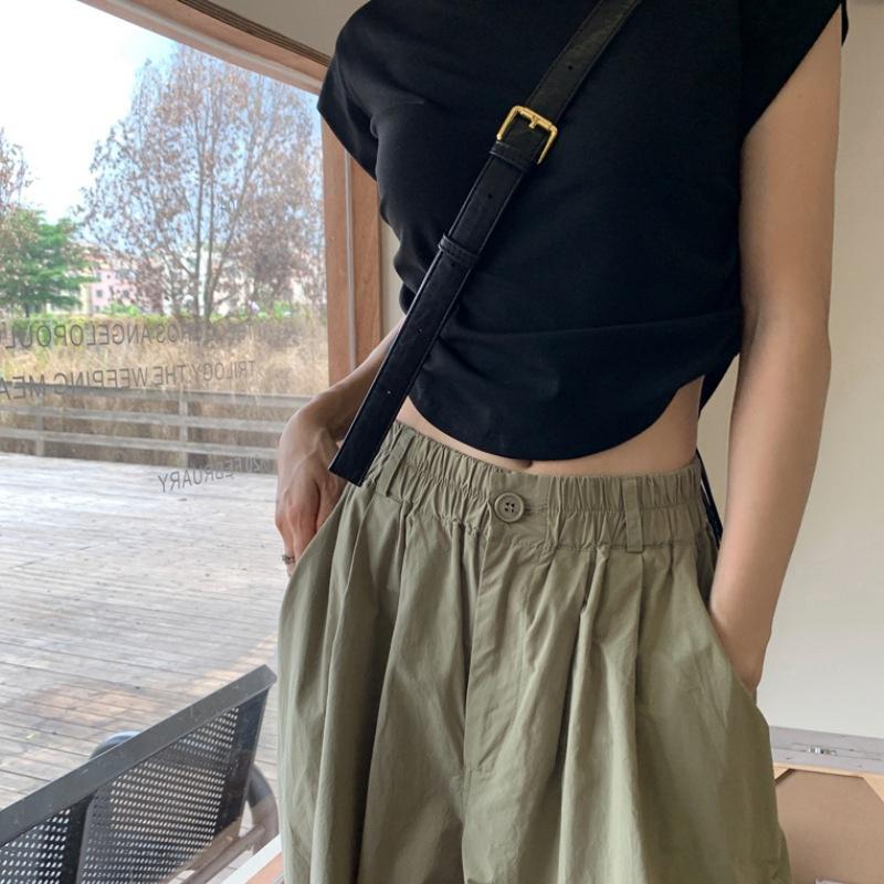 Lightweight casual pants for women, 2026 new model, high-waisted, slimming, wide-leg, loose-fitting long pants