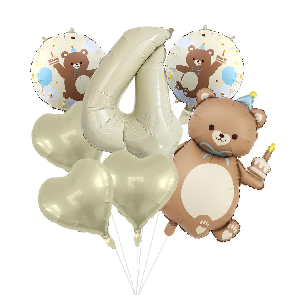 Magic Cake Bear Aluminum Film Balloon Set Birthday Party Balloon Decoration Venue Photo Arrangement
