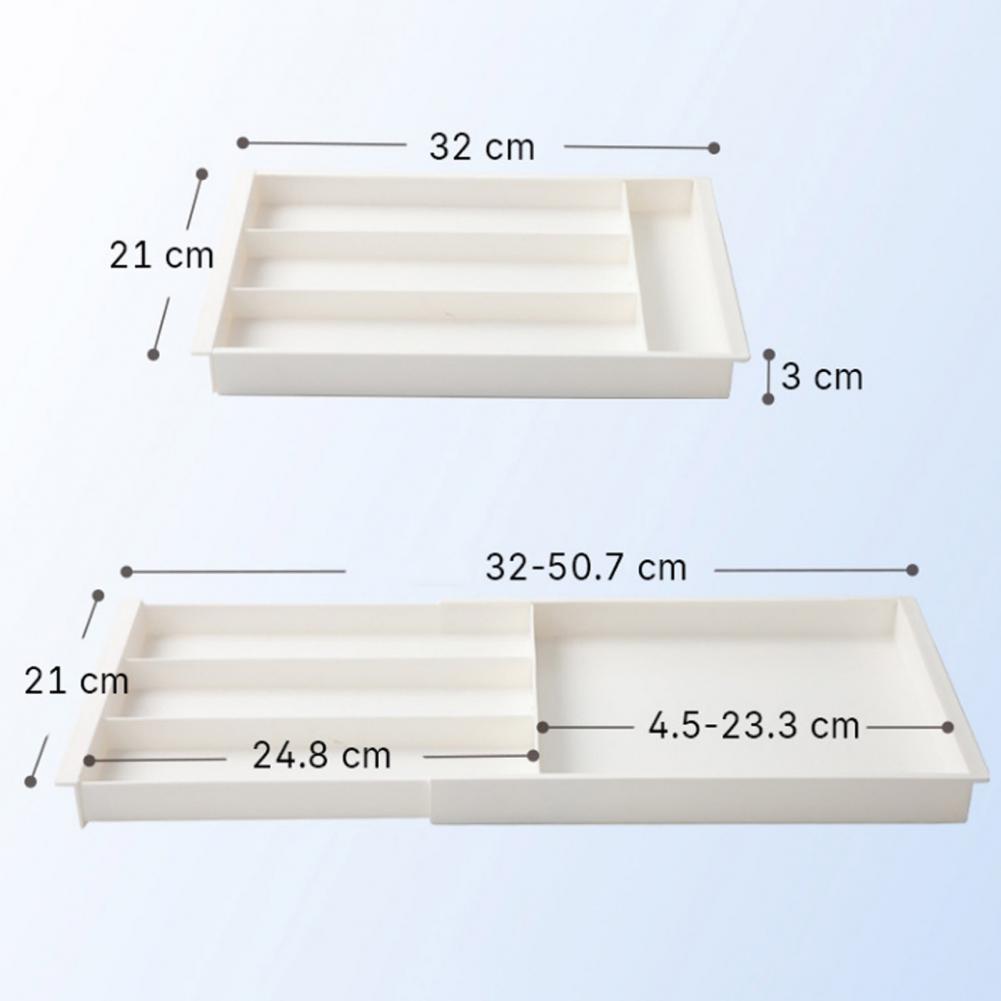 Adjustable Storage Container Retractable Storage Box Expandable Drawer Organizer for Cutlery Utensils Adjustable Length Storage