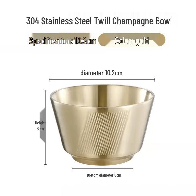 

ZISIZ 304 Stainless Steel Double-Wall Sloped Serving Bowls (Set of 2)