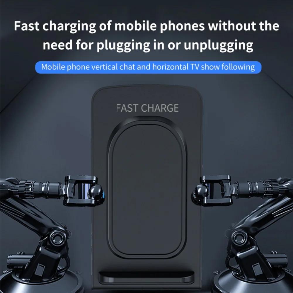 Desktop 30W Wireless Charger Stand Dock Phone Holder For iPhone 16 15 14 13 12 Pro Max Samsung S25 Xiaomi Fast Charging Station