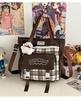 Schoolbag new student schoolbag travel backpack plaid contrasting color college style middle school student multi-compartment backpack