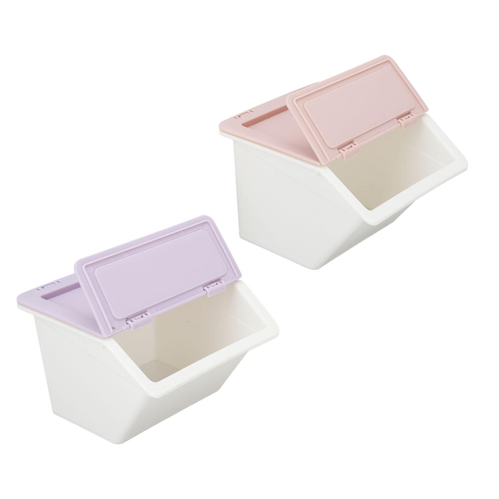 

Настольный ящик для хранения Фиолетовый Розовый Пылезащитная крышка Штабелируемый дизайн Поддержание порядка Органайзер для ухода за кожей для