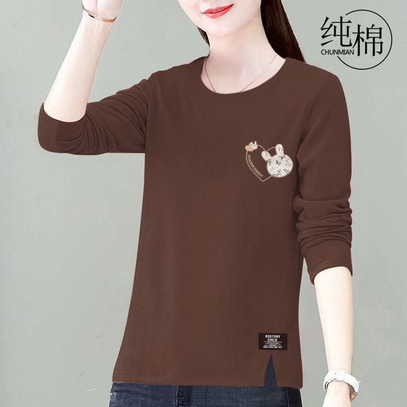 2025 Spring & Autumn Women's Korean Style Plus Size Long-Sleeve Loose Top for Middle-Aged Mothers