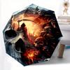 1pc Skull of Death Automatic Opening and Closing Umbrella - Lightweight 3-Fold Design, Suitable for Fans, Travel, Daily Use, Interesting Shape, C
