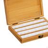 Empty Bamboo Paint Palette Wooden Color Mixing Tray with Lid Watercolor Container Wood