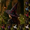 Halloween Witch Hat with Tall Pointed Top for Women's Party Costume