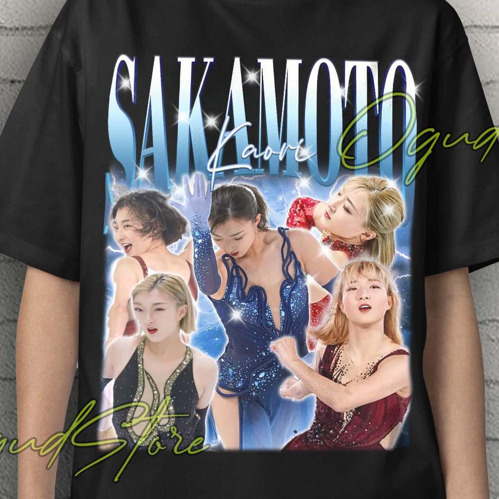 Kaori Sakamoto Ice Skating Collage T-Shirt, Retro Graphic Tee, Figure Skating Apparel