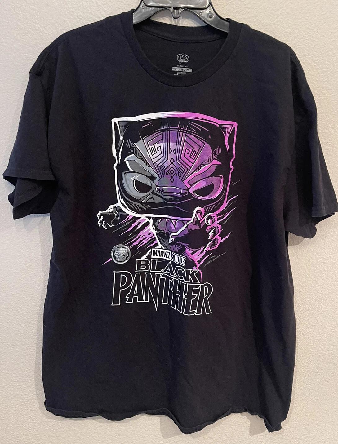 Функ Поп Черная Пантера 100% Хлопок Футболка Мужская Топ Размер XL Мужской Марвел Мстители 4XL