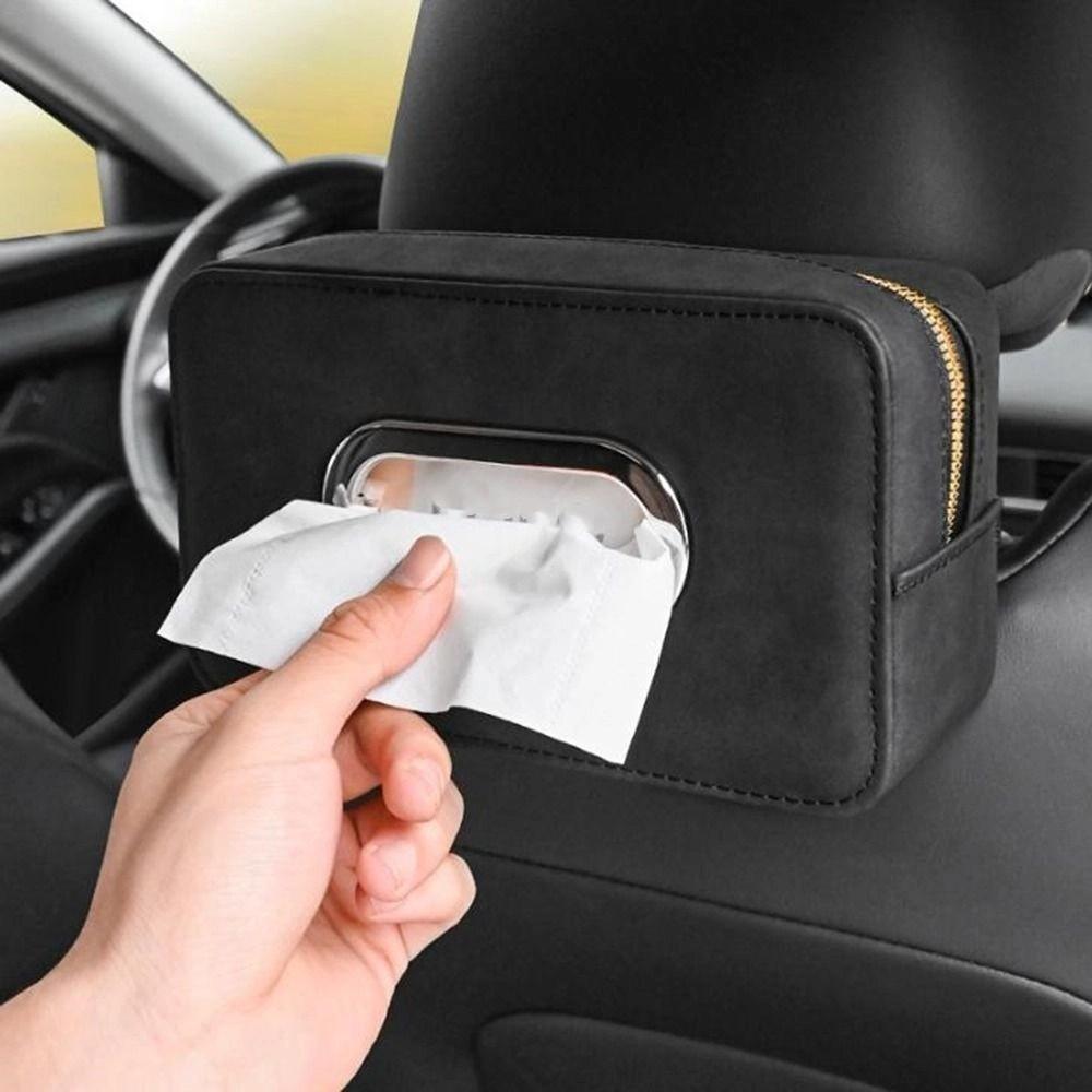 with Fix Strap Car Napkin Holder Multifunctional Auto Seat Back Armrest Box  Sun Visor Organizer