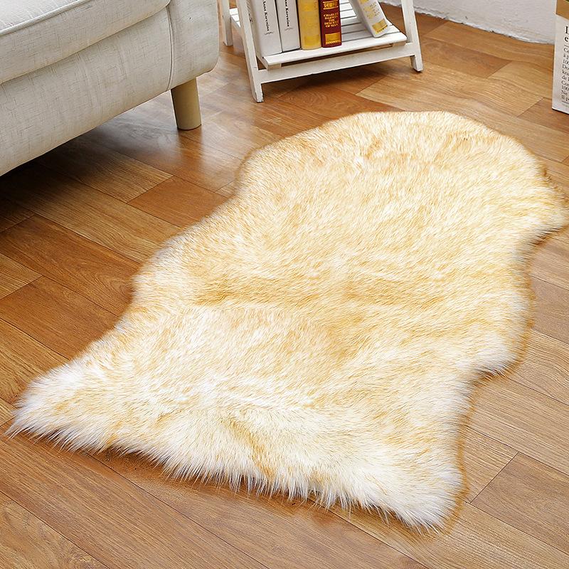 Zacht nepwollen shaggy vloerkleed voor slaapkamer, bank en erker, pluche kunstbont schapenvacht, dikke vloermat 40x60cm