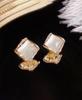 2024 New High-End Geometric Square Rhinestone-Inlaid S925 Silver Earrings – Light Luxury Studs