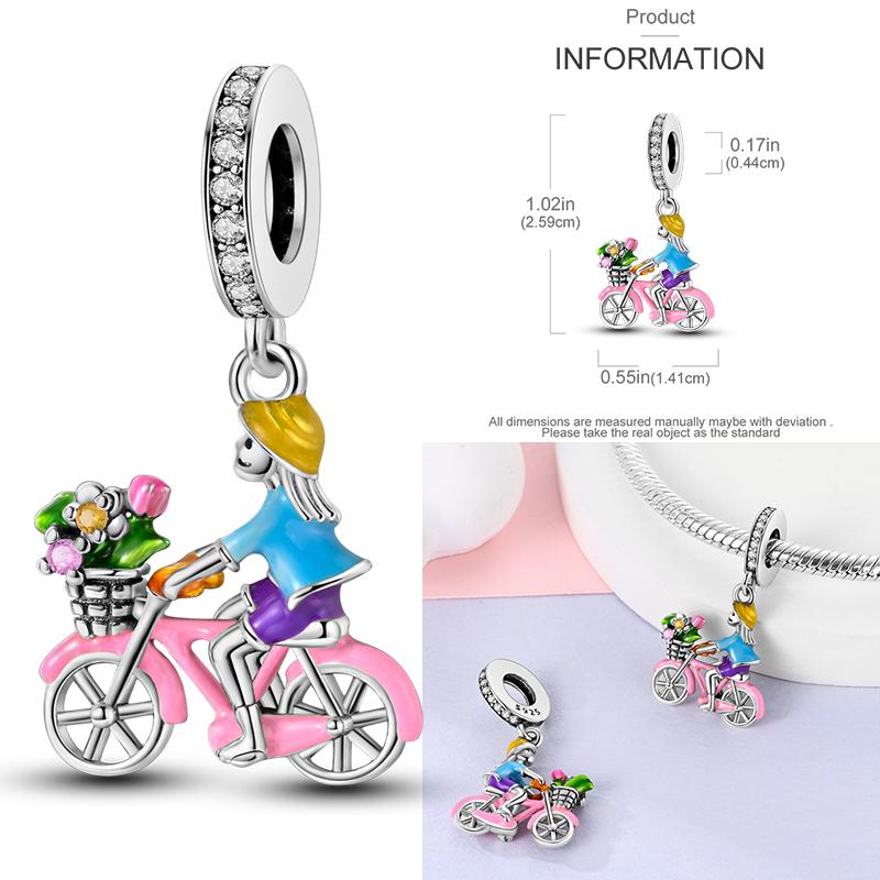 Pink Purple Series Charms Copper Murano Glass Butterfly Animal Paw Print Clasp Charm Beads Fit Original Bracelet Diy Jewelry