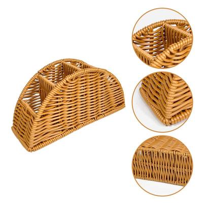 Fernbedienungs-Aufbewahrungsbox Rattangeflecht-Organizer Korb mit Fächern Für Klimaanlagen-Fernbedienung Halter Schreibtisch Schlafzimmer