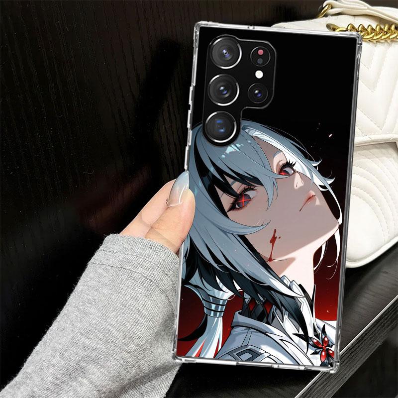 Arlecchino Genshin Impact Case for Samsung Galaxy S25 S24 S23 S22 Ultra Soft Phone Cover S25 Edge S21 Plus S20 FE S10 + Black Co