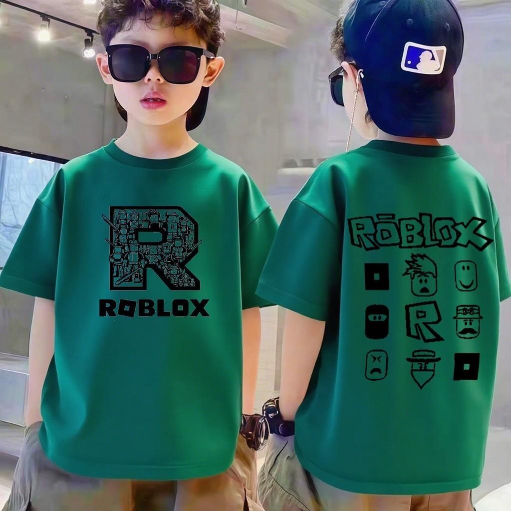 Korean children's T-shirt, Roblox printed round neck top, men's T-shirt
