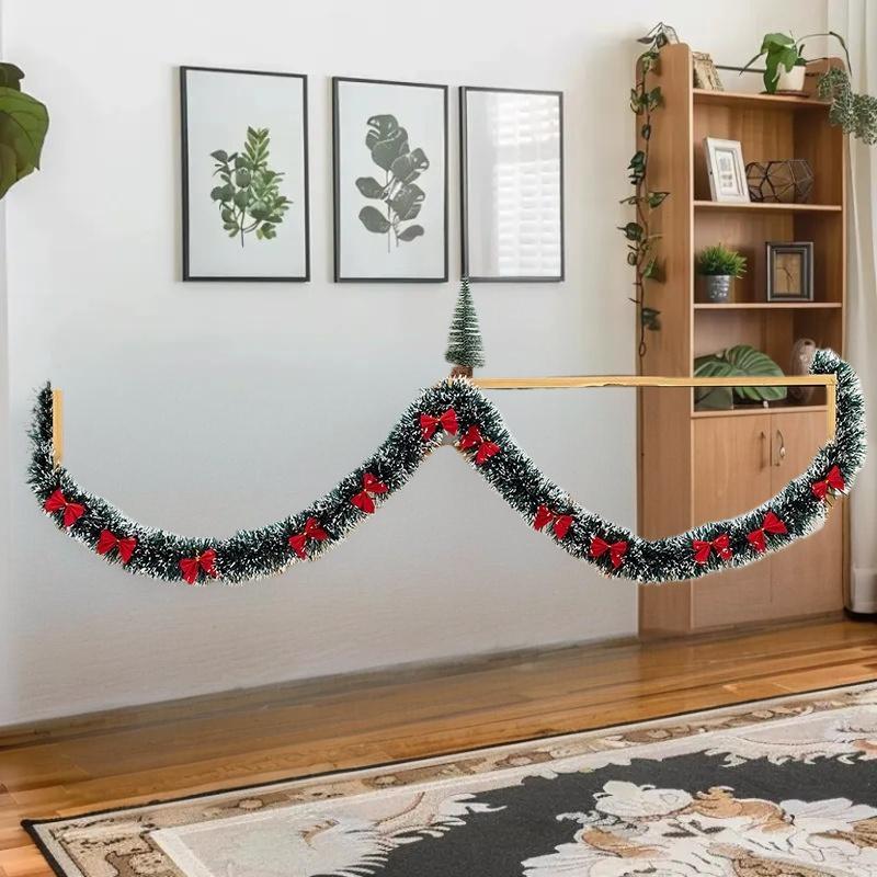 1PCS 2M Christmas Tree Tinsel Garland Christmas Decor For Home 2026 Metallic Twist Garland Xmas Ornament New Year Party Decor