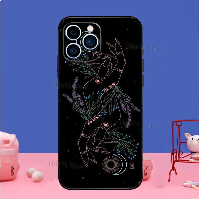 Witches Moon Witchy Mystery Totem Case For iPhone 16 15 13 11 12 14 Pro Max XS XR X Plus 13 mini Soft Cover Fundas Capa Shell