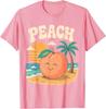 Pfirsich Strand Sommer Retro Niedlich Frucht Sonnenuntergang Design T-Shirt Unisex T-Shirt