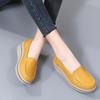 Women Genuine Leather Rocker Shoes Slip-on Loafers Casual Walking Shoes Mother Shoes Wedge Heels Platform Footwear