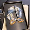 Spring and Summer New High-end Cashew Flower Silk Printed Square Scarf Women's Versatile Thin Breathable Decorative Small Silk Scarf