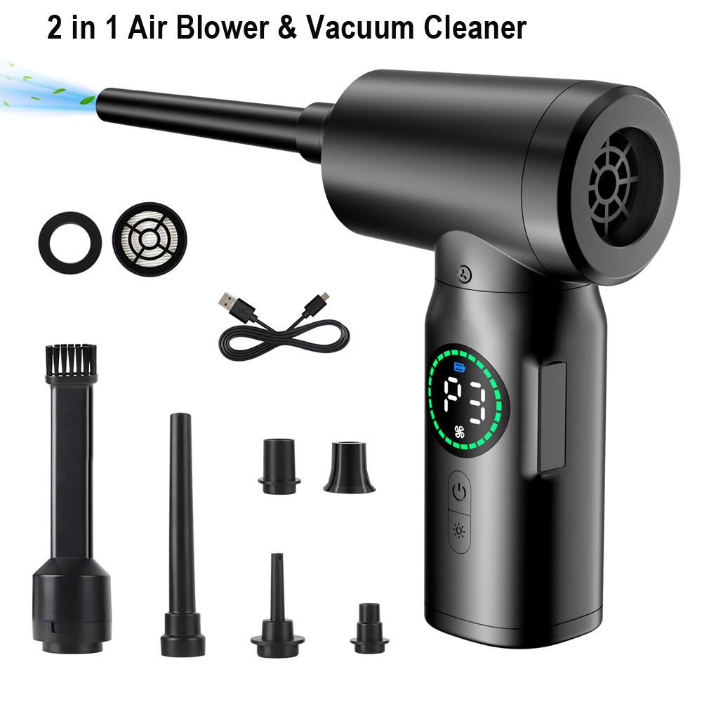2 in 1 Portable Compressed Air Duster Air Blower & Vacuum Cleaner Cordless Keyboard Computer Duster Blower 3.81*1.88*6.51 inch