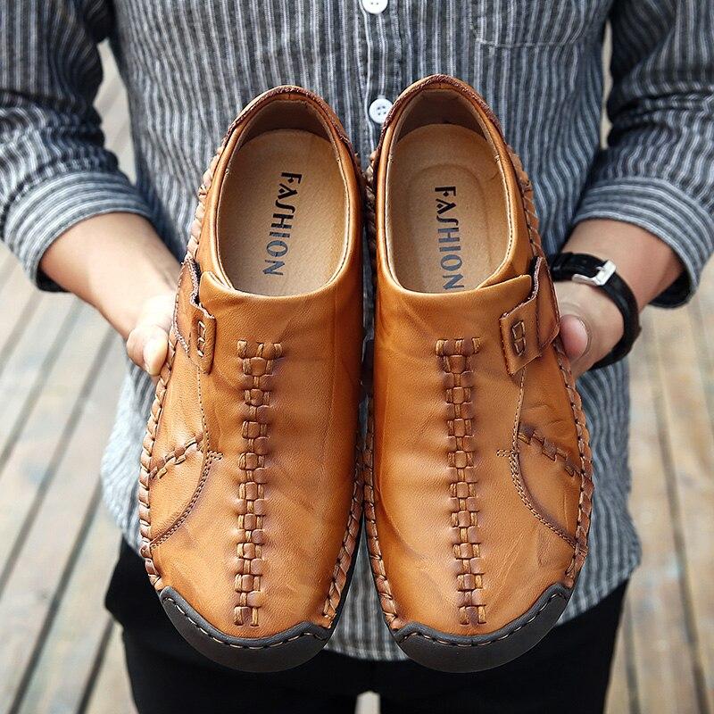 High Quality Brand Men Shoes Leather Loafers Shoes Breathable Spring Autumn Casual Shoes Outdoor Non Slip Men Sneakers