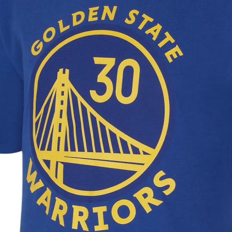 Nike T-Shirt Golden State Warriors Letter Number Print Crew Neck Knit Short Sleeve Jersey Kids Tops Blue DR0781-495