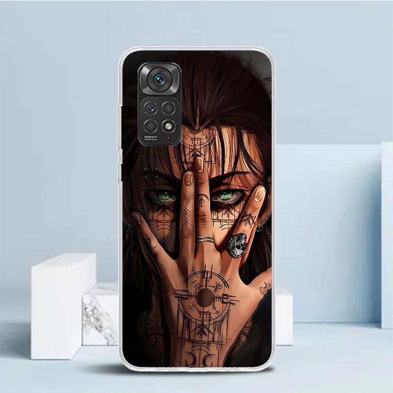 A-Attack on T-Titan Eren Yeager Soft Cover for Xiaomi Redmi Note 15 14 13 12 Pro Plus Phone Case 14S 11S 11T 11E 10S 10 4G Patte